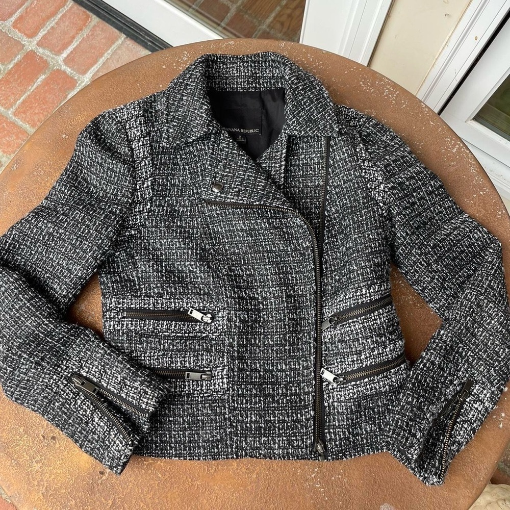 Banana republic gray zipper blazer jacket